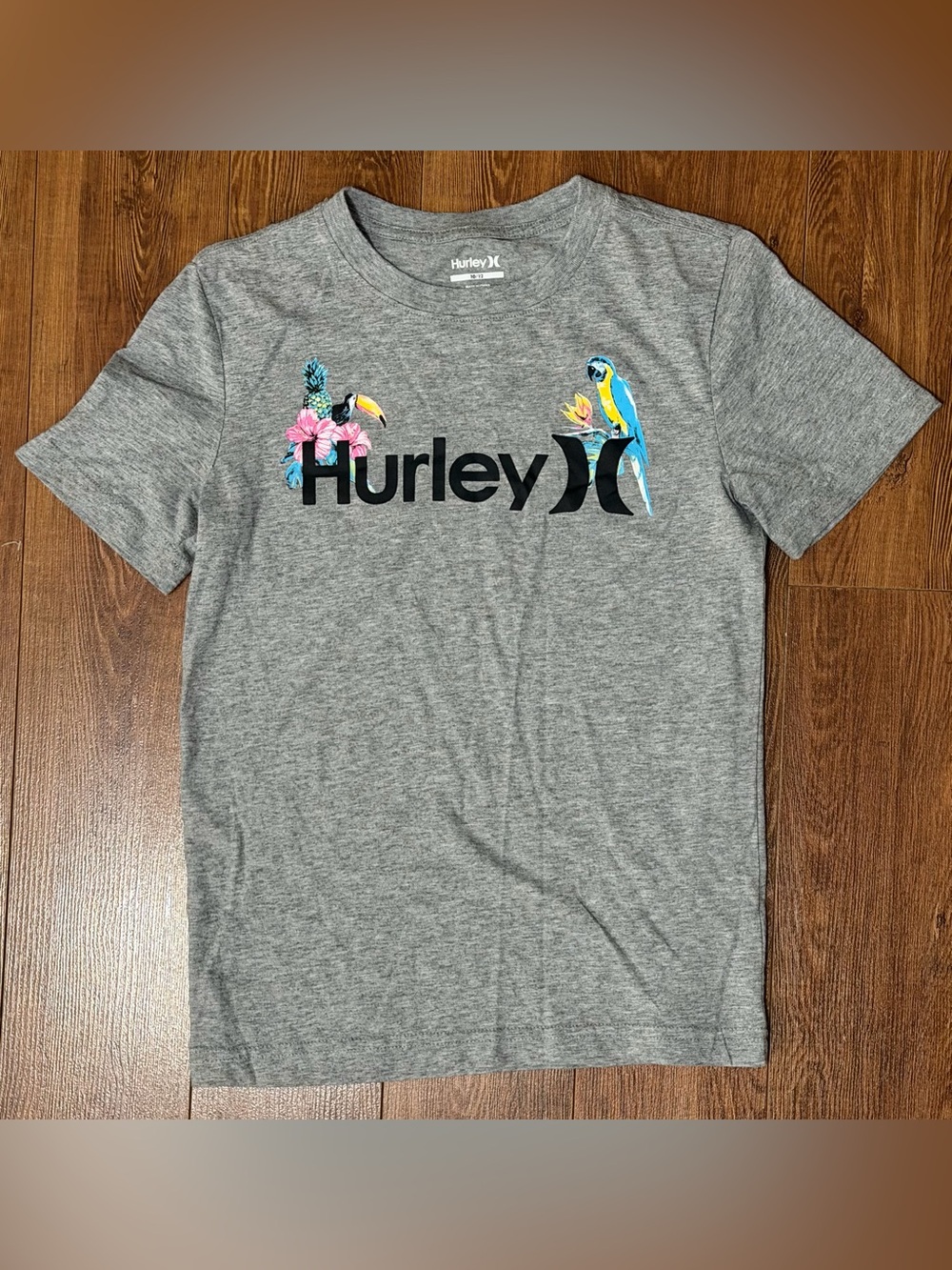 Boys Hurley Graphic T-Shirt - Tropical Theme - Size 10/12